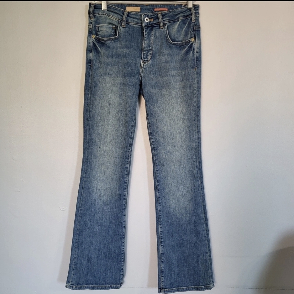 Pilcro Anthropologie The Demilune Boot Stretch Denim Jeans Mid Size 27